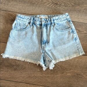PacSun Blue Jean Shorts Distressed Frayed Hem